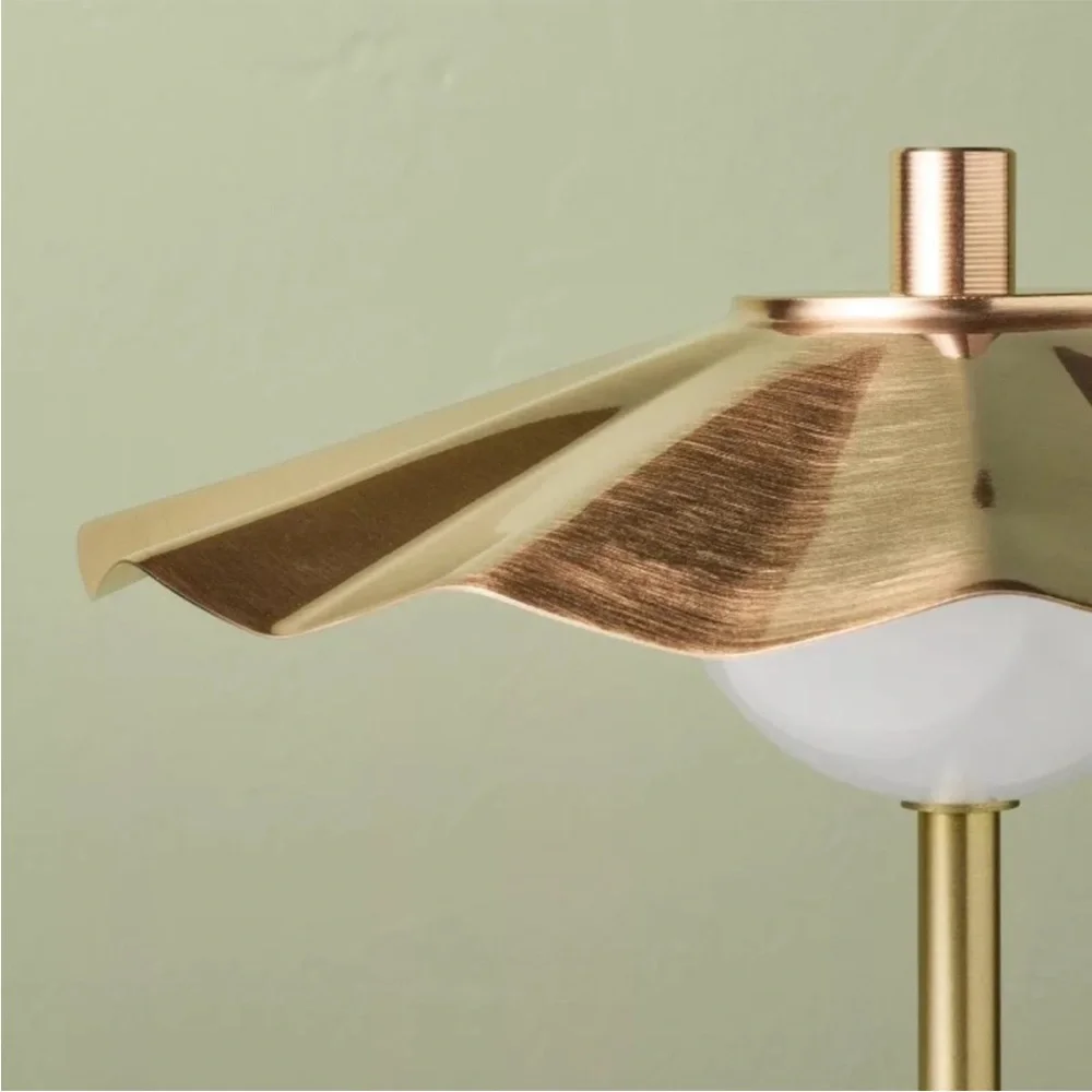 13” Scalloped Shade Portable Table Lamp Brass/Copper - Hearth & Hand Magnolia